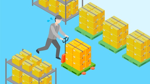 ハンドリフターを使用した人による搬送