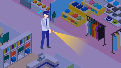 夜間の人の目による警備・監視